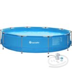 Bild von Swimming Pool rund mit Stahlrahmen und Filterpumpe Ø 360 x 76 cm – blau