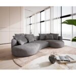 Bild von DELIFE Sofa Edina 330×170 cm Mikrofaser Grau, Big Sofas