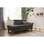 Bild von Recamiere HOME AFFAIRE “Conville”, braun (espresso), B:194cm H:84cm T:93cm, 100% Polyester, Sofas, Longchair, incl. Kopfteilverstellung, Federkern, wahlweise mit Bettkasten