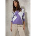 Bild von Cecil / Gemusterter Pullover – lilac melange / Lila / 35% Baumwolle/32% Polyacrylic/29% Polyester/4% Elasthan / M XL S L XXL XS