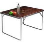 Bild von Casaria® Campingtisch Holzoptik Alu 80x60x70cm klappbar