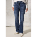 Bild von Cecil / Bootcut Jeans – mid blue used wash / Blau / 82% Baumwolle/16% Polyester/2% Elasthan / 29 32 29 28 27 25 36 25 30