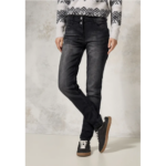 Bild von Cecil / Jeans im Slim Fit – dark grey washed / Grau / 84% Baumwolle/13% Polyester/3% Elasthan / 32 25 25 34 28 29 33 36 36 30 26 28 27