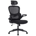 Bild von Carryhome Drehstuhl , Schwarz , Metall, Kunststoff, Textil , Drehkreuz , 63.5×116-126×66 cm , Wippfunktion, Sitzfläche 360° drehbar, inklusive