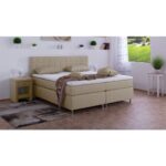 Bild von Meisterbetten Boxspringbett Inka 140×220 in WT-Beige, Matratzenbezug Nano, Komfortschaum-Topper natur 140×220