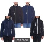 Bild von 2er Pack SANTINO Softshell-Jacke wasserabweisende Outdoor-Jacke für Damen oder Herren Sparpack Alltags-Jacke in Blau oder Schwarz – neutral – Size: XS
