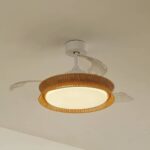 Bild von Lucande LED-Ventilator Lineta, weiß, Seil, Ø103cm, leise