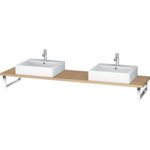 Bild von Duravit L-Cube Konsole für Aufsatzbecken und Einbauwaschtische, Plattenstärke 30mm, Größe 1900x480mm, mit 2 Ausschnitten, Farbe (Front/Korpus): Europäische Eiche Dekor