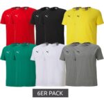 Bild von 6er Pack PUMA TeamGoal 23 Jungen & Mädchen Sport-Shirt Baumwoll-Shirt mit Logo-Patch T-Shirt 656709 in Grün, Schwarz, Grau, Gelb, Rot oder Weiß – neutral – Size: 128