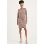 Bild von TBN Kleid mit Drapierung Nerz M