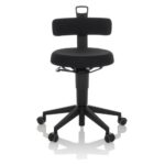Bild von hjh OFFICE TOP WORK FLEX   Stoff – Drehhocker Schwarz