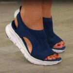 Bild von Elite Fashions 35-45 Plus Size Damenschuhe Sommer 2024 Komfort Casual Sport Sandalen Damen Strand Keilsandalen Damen Plateausandalen Römische Sandalen 39 blau