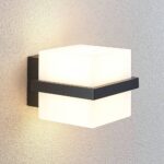 Bild von LED Aussenwandleuchte Auron Lindby, schwarz, Kunststoff, Modern, LED Wandleuchte außen