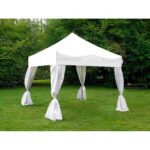 Bild von Dancover Faltzelt Faltpavillon Wasserdicht FleXtents Steel 3x3m Weiß, mit 4 Gardinen