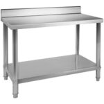 Bild von Edelstahl-Arbeitstisch – ECO – 100 x 70 cm – 120 kg – Aufkantung – Royal Catering RCAT-100/70-S