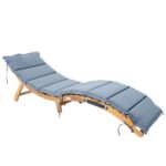 Bild von Gartenliege – holzfarben-dunkelgrau – 168×54 cm