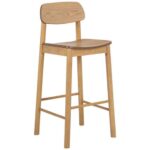 Bild von Mid.you Barhocker , Eiche , Holz , Eiche, Kautschukholz , furniert, massiv , rund , 43.5x105x46.5 cm , FSC MIX , Stühle