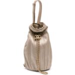 Bild von Chanel Rucksäcke – Small Metallic Calfskin Coco Pleats Drawstring Bac – Gr. unisize – in Gold – für Damen