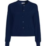 Bild von Kurzer Feinstrick-Cardigan aus Baumwolle, Damen,  Blau, Baumwolle, by Lands’ End